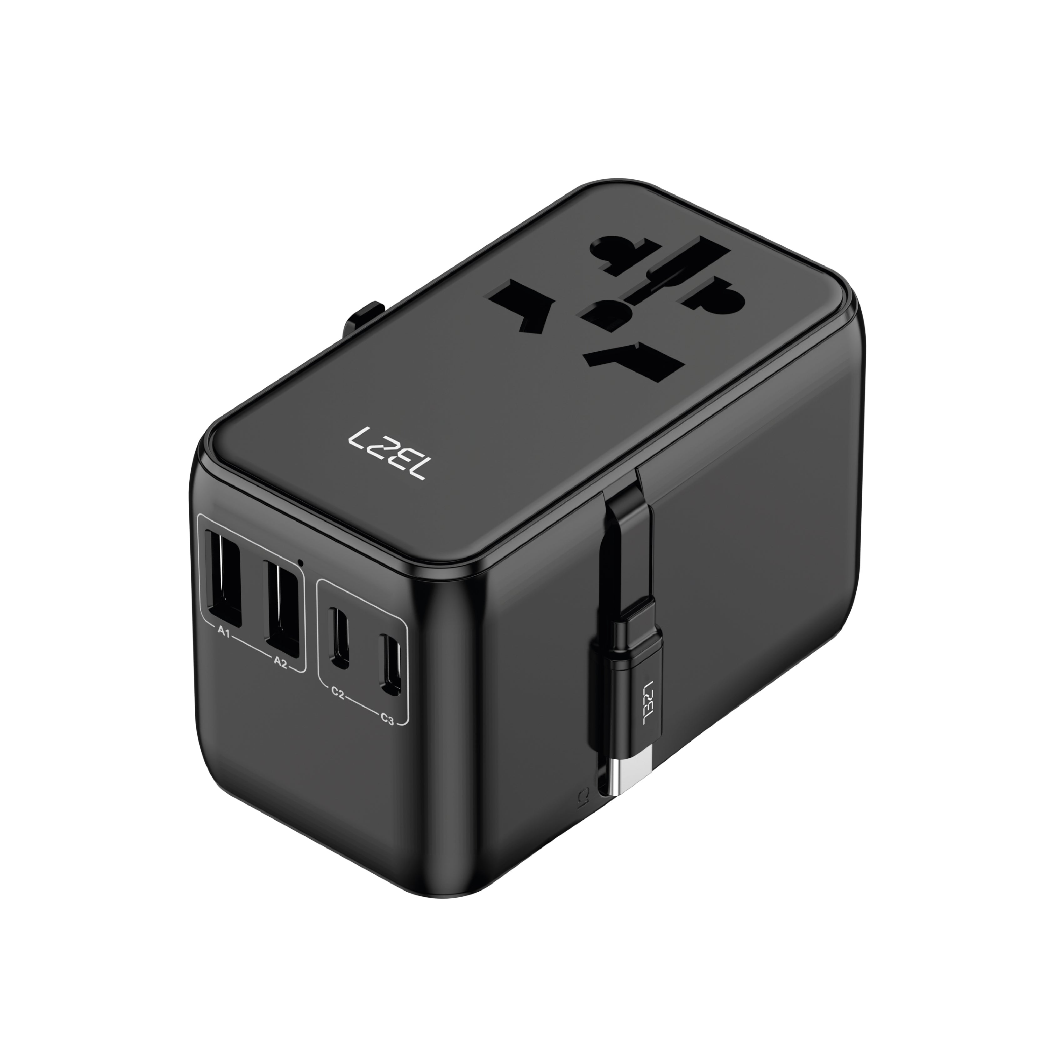 LZEL Voyage Elite Travel 45W GAN USB-C Fast Charging Adapter With Type-C Cable | Black LZEL Voyage Elite Travel 45W GAN USB-C Fast Charging Adapter With Type-C Cable | Black